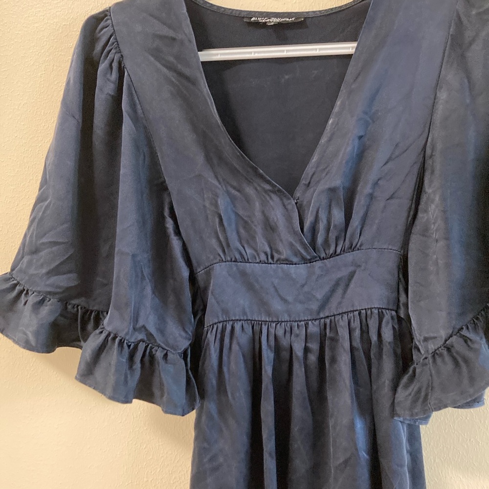 Betsey Johnson Blue Flutter Sleeve Mini Dress - Picture 2 of 5
